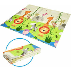 Tapis de Jeu pour Bébé Pliable 200x180x1,4CM avec Image Licorne et Poney en Mousse xpe Non Toxique Antidérapant Double Face - Costway