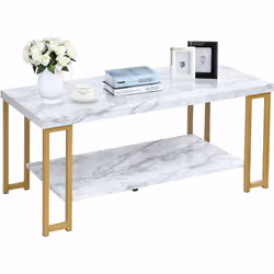 Attributs : 【2 étages de rangement】: Il y a des comptoirs à deux niveaux sur cette table basse qui sont spacieux et offrent b ...