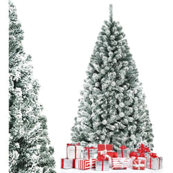 Costway - Arbre de Noël Artificiel à Flocons de Neige 180CM avec Charnières,Support Métallique et 600/1010 Branches Matière pvc Non-éclairé