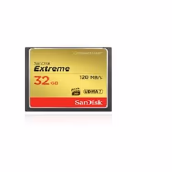 SanDisk 32 GB, 32 Go, CompactFlash, 120 Mo/s, 60 Mo/s, Or