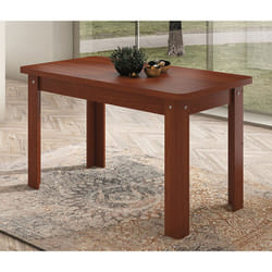 Table à manger, table de salon rectangulaire coloris noyer - longueur 140 x profondeur 80 x Hauteur 73,6 cm Pegane