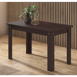 Table à manger, table de salon rectangulaire en panneau de particule extensible coloris wengué qui atteint jusqu'à 184 cm une ...