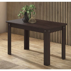 Table de salle à manger extensible rectangulaire coloris wengué - longueur 140-184 x profondeur 80 x Hauteur 73,6 cm Pegane