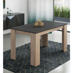 Table à manger, table de salon rectangulaire coloris chêne, graphite - longueur 138 x profondeur 80 x Hauteur 75 cm Pegane