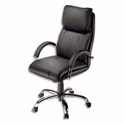 Fauteuil de direction - SIEDLE - Nadir noir - Croute de cuir - Contemporain - Bureau