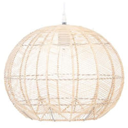 Pegane - Suspension design en rotin et fer coloris beige - Dim : d 38 x h 32 cm