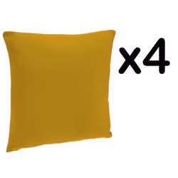 Lot de 4 coussins déhoussables coloris ocre - Dim : 40x 40cm
