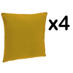 Lot de 4 coussins déhoussables coloris ocre - Dim : 40x 40cm