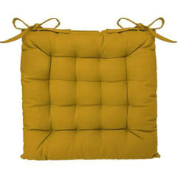 Lot de 6 galettes de chaise en coton et polyester coloris ocre - Dim : l 38 x l 38 cm Pegane