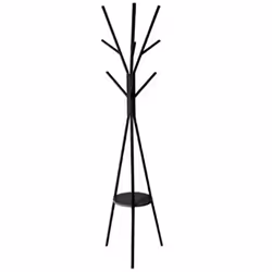 Portemanteau en métal et bois coloris noir - Dim : L 42 x P 42 x H 180cm