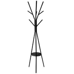 Portemanteau en métal et bois coloris noir - Dim : L 42 x P 42 x H 180cm
