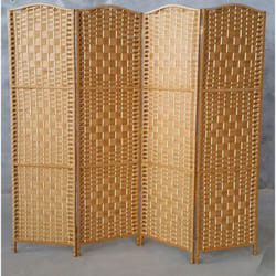 Pegane - Paravent de 4 pans en fibres naturelles coloris naturel - H170 x L140 cm