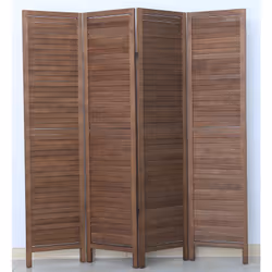 Paravent de 4 pans en bois, coloris brun, pratique et avec un design décoratif. Dimensions : H170 x L160cm Matière : bois Cou ...