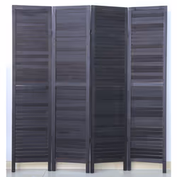 Paravent de 4 pans en bois, coloris noir, pratique et avec un design décoratif. Dimensions : H170 x L160cm Matière : bois Cou ...