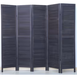 Ce paravent de 5 panneaux en bois coloris noir offre une belle décoration. Il vous permet également d'aménager une pièce pour ...