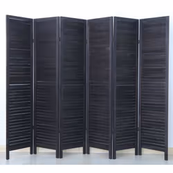 Aménagez votre intérieur avec à ce paravent design en bois de 6 panneaux, coloris noir. Pratique et fabriqué en bois de haute ...