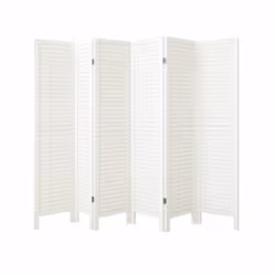 Aménagez votre intérieur avec à ce paravent design en bois de 6 panneaux, coloris blanc. Pratique et fabriqué en bois de haut ...