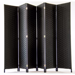 Paravent moderne 6 panneaux pliables en fibres naturelles coloris noir. Ce paravent est très simple, partique et s'adapte ave ...