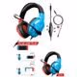 Casque Gamer - Spirit of Gamer - BLEU ET ROUGE - Haut-parleurs 50 mm - Microphone rétractable - Confortable