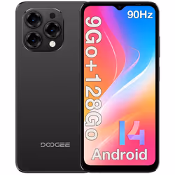 Doogee N55 Smartphone 6.56 128 Go/jusquà 1To 5150mAh 13MP Caméra Téléphone portable 4G Android 14 Double Sim GPS - Noir