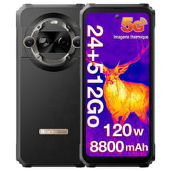 Blackview BL9000 Pro 5G Smartphone Imagerie thermique 512 Go 6.78 50MP+50MP Caméra 8800mAh GPS NFC Double SIM - Noir