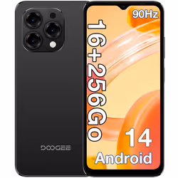 Doogee N55 pro Smartphone 6.56 16 Go + 256 Go 5150mAh 13MP Caméra Téléphone portable 4G Android 14 Double Sim GPS - Noir