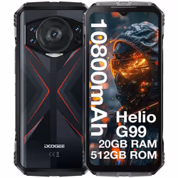 DOOGEE S118 Smartphone Robuste 20Go + 512Go 6.58 10800mAh 33W Charge Rapide 50MP IP68 Téléphone Double SIM 4G NFC GPS - Rouge