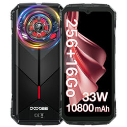 DOOGEE Spunk Smartphone Robuste 16Go + 256Go 6.58 10800mAh 33W 126dB haut-parleur 50MP IP68 Téléphone Double SIM 4G NFC GPS - Noir