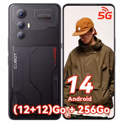 Cubot Max 5 Smartphone 5G 24Go + 256Go 6.95 144Hz Écran MTK8200 4nm 3.1GHz 100MP caméra 5100mAh Double Sim GPS - Noir