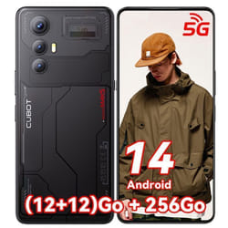 Cubot Max 5 Smartphone 5G 24Go + 256Go 6.95 144Hz Écran MTK8200 4nm 3.1GHz 100MP caméra 5100mAh Double Sim GPS - Noir