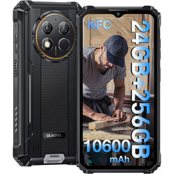 OUKITEL G1 Smartphone Robuste - 24Go+256Go Caméra 48MP - Écran 652 - 10600mAh - IP68 Téléphone - Double SIM 4G NFC/GPS - Noir