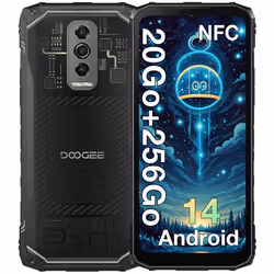 DOOGEE Blade 10 Ultra Smartphone Robuste 20Go + 256Go 6.56 Android 14 50MP 5150mAh IP68 Double SIM 4G NFC GPS - Noir