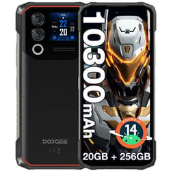 DOOGEE Blade 10 Max Smartphone Robuste 20Go + 256Go 6.56+1.54 Écran Android 14 50MP 10300mAh IP68 Double SIM 4G NFC GPS - Noir