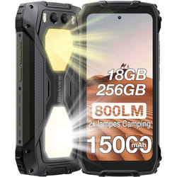 Blackview BV7300 Smartphone Robuste 18Go + 256Go 15000mAh 6.67 50MP Deux lampes camping  de - lumineuses 800LM NFC GPS - Noir