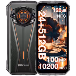 DOOGEE Spunk Pro Smartphone Robuste 512Go 6.6 10800mAh 33W 128dB haut-parleur 50MP AI IP68 Téléphone Double SIM 4G NFC GPS -