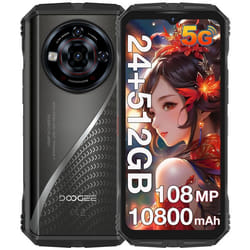 DOOGEE S118 pro Smartphone 5G Robuste 24Go + 512Go 6.6 10800mAh 33W 108MP AI IP68 Téléphone Double SIM NFC GPS WiFi6 - Rouge