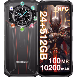 DOOGEE S119 Smartphone Robuste 24Go + 512Go 6.72+1.32 10200mAh 33W 100MP AI IP68 Téléphone Double SIM NFC GPS - Rouge