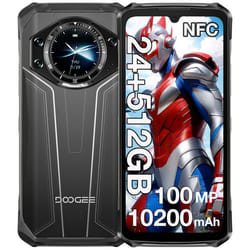DOOGEE S119 Smartphone Robuste 24Go + 512Go 6.72+1.32 10200mAh 33W 100MP AI IP68 Téléphone Double SIM NFC GPS - Argent