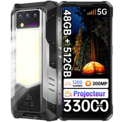 OUKITEL WP100 TITAN Téléphone Portable Incassable 512Go 33000mAh 200MP 6.8 Smartphone Robuste Avec Projecteur 5G Double SIM NFC