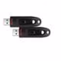 2PCS SanDisk 64 Go Ultra Clé USB 3.0  jusquà 130 Mo/s Noir - (paquet de deux)