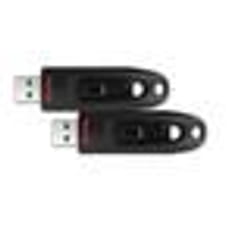 2PCS SanDisk 64 Go Ultra Clé USB 3.0  jusquà 130 Mo/s Noir - (paquet de deux)