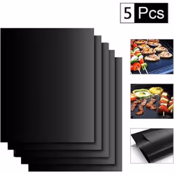 5Pcs Tapis de Cuisson pour Barbecue et Four Tapis BBQ Anti-adhrent Rutilisable Convient pour Barbecue BBQ Chemine Camping YYV