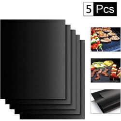5Pcs Tapis de Cuisson pour Barbecue et Four Tapis BBQ Anti-adhrent Rutilisable Convient pour Barbecue BBQ Chemine Camping YYV