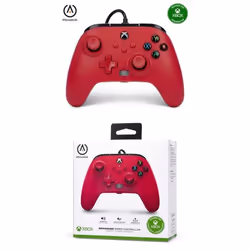 Manette de jeu - MICROSOFT - X-S + PC - Filaire 3M - Rouge - Vibration Oui
