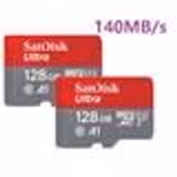 Lot de 2 Carte Mémoire Micro SDXC SanDisk Ultra 128Go Vitesse de Lecture Allant jusquà 140MB/S Classe 10 U1 A1 TF Carte