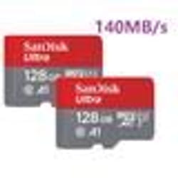 Lot de 2 Carte Mémoire Micro SDXC SanDisk Ultra 128Go Vitesse de Lecture Allant jusquà 140MB/S Classe 10 U1 A1 TF Carte