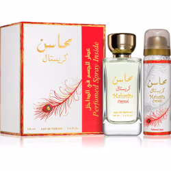 Rendez votre parfum préféré encore plus intense avec le coffret de parfum pour femme Lattafa Mahasin Crystal . Outre le parfu ...
