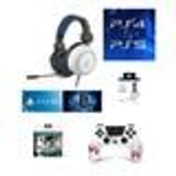 Pack de manette et casque - ZOMBIE - PS4 - Manette Bluetooth blanche - Casque avec télécommande - Jack 3.5 mm