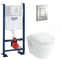 Grohe - Pack wc Bâti Autoportant Rapid sl + wc suspendu Integra + Abattant softclose + Plaque chrome mat (ProjectIntegra-5)