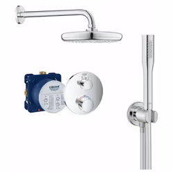 Pour apporter un style à la fois design et intemporel à votre salle de bain, découvrez le set de douche encastré avec mitigeu ...